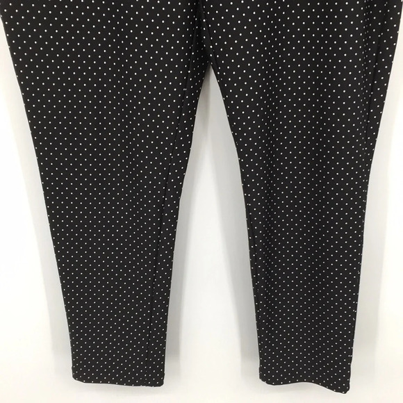 Chico's Black White Dot-Print Crop Leggings Womens 2 Large Pull On - Picture 4 of 14